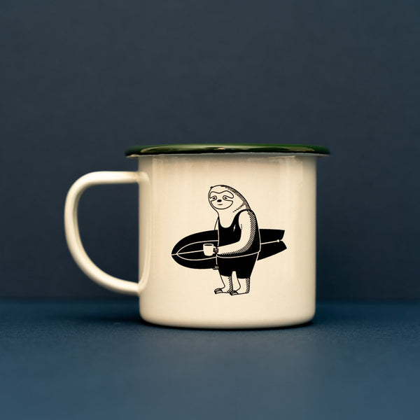 Surfed Out Sloth Enamel Mug