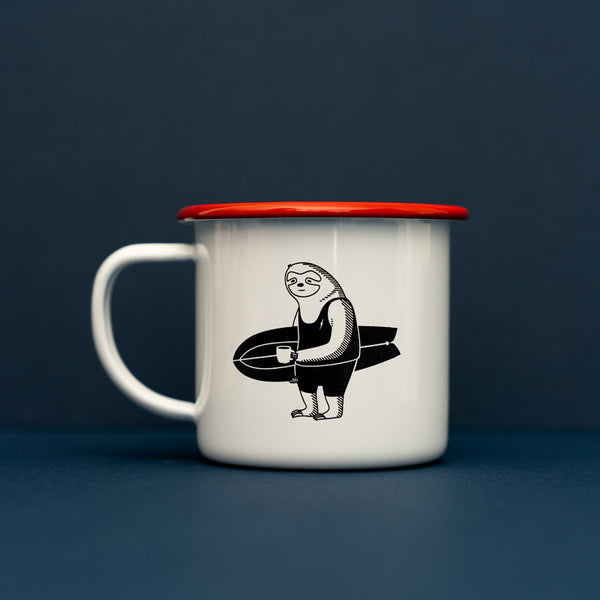 Surfed Out Sloth Enamel Mug