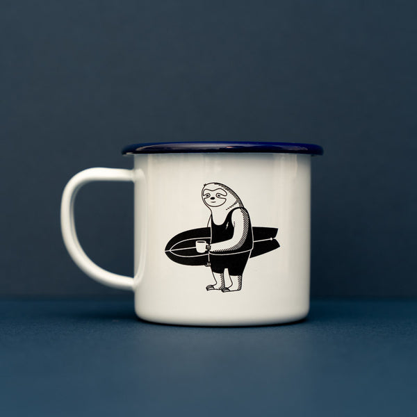 Surfed Out Sloth Enamel Mug