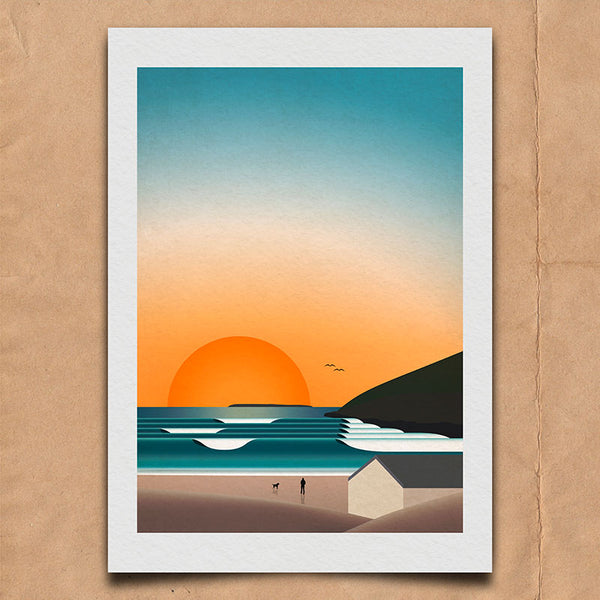 Framed Saunton Sands Art Print (Click & Collect)