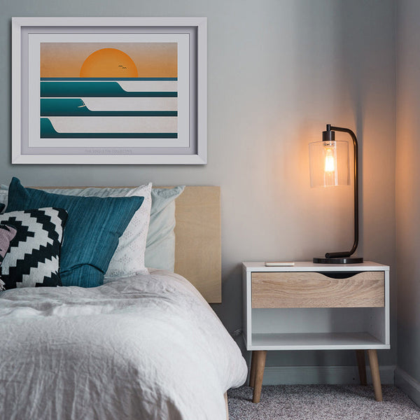 Sunset Surf Landscape Art Print