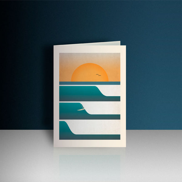 Sunset Surf Greeting Card