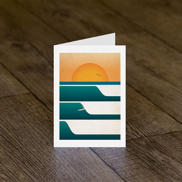 Sunset Surf Greeting Card