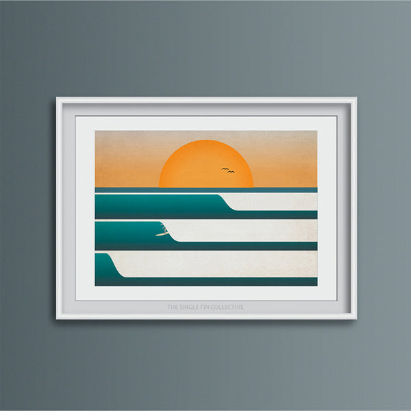 Super Seconds - Sunset Surf (Landscape) Art Print